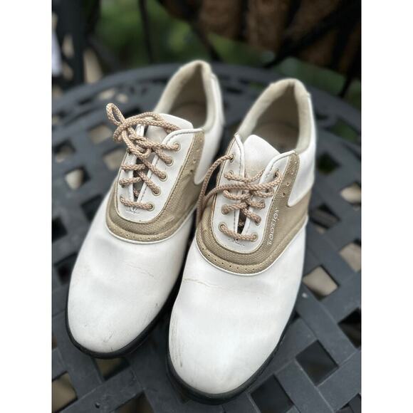 FootJoy Other - FootJoy GreenJoys Men’s Golf Shoes – White/Tan Saddle – Size 10M – Softspikes